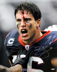 Brian Cushing Autographed Houston Texans Bloody Head 16x20 Photo