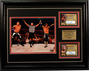 Motor City Machine Guns Framed Autographed Piece with Trading Cards
