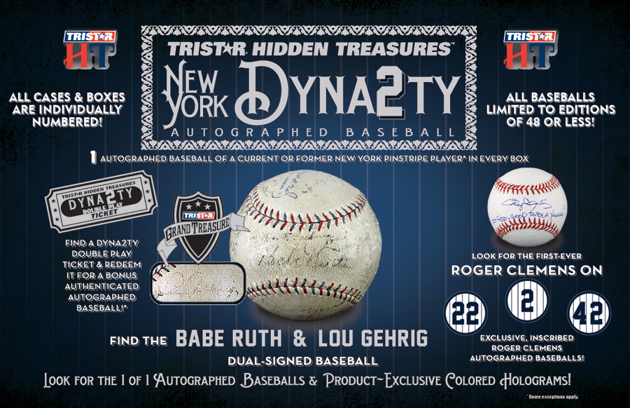 TRISTAR Hidden Treasures Autographed Baseball New York Dynasty Edition