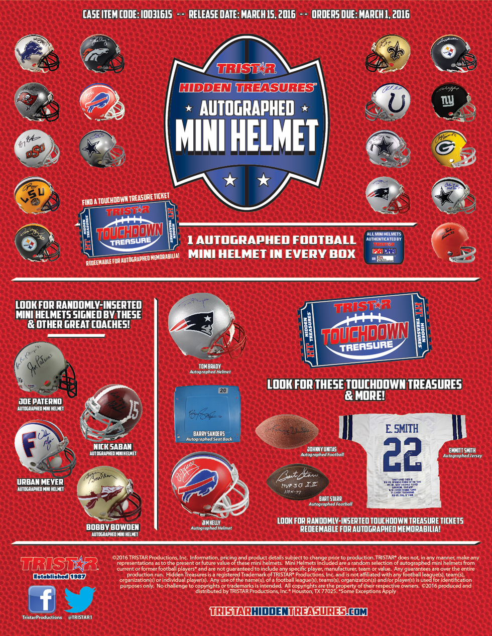 TRISTAR Hidden Treasures Football Mini Helmets 2015