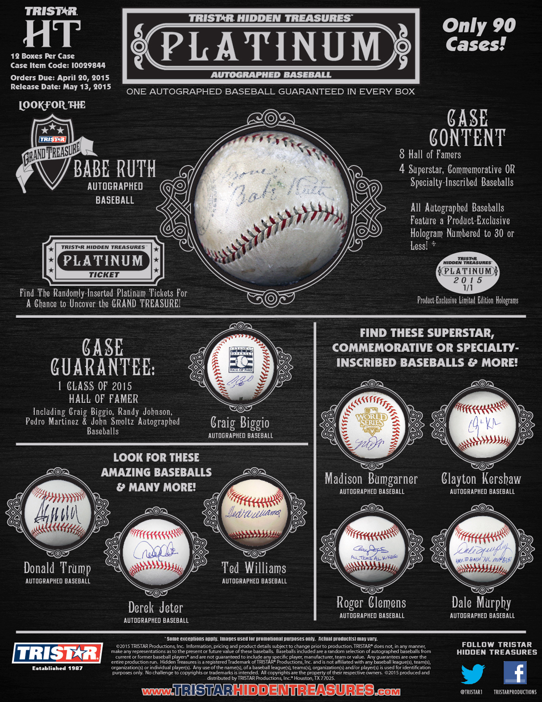 TRISTAR Hidden Treasures Autographed Baseball Platinum Edition